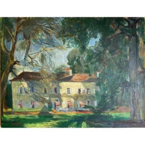 Property In l'Isle-adam, Oil On Canvas, Signed