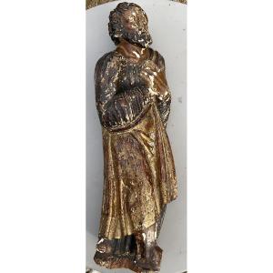 Statue saint Joseph XVIE Bois polychrome