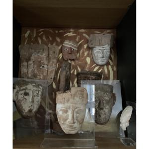 Early Egyptian Mask Made Of Wood And Pigments
