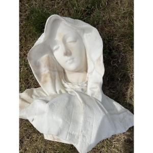 Bust Of A Woman In Alabaster And Marble