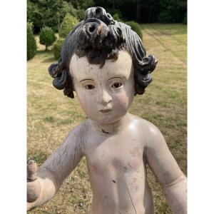 Late 17th-century Spain: Polychrome Wooden Statue Of The Child Jesus 
