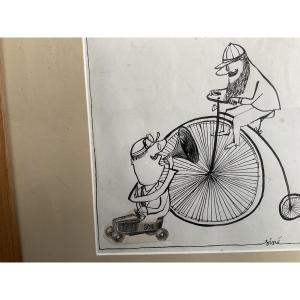 Cycliste dessin par SINE