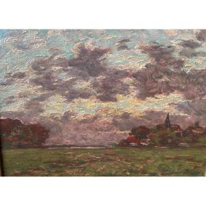 Ferme avec ciel violine de BRAQUAVAL