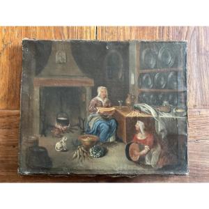 Intérieur. de cuisine flamande XVIIIE