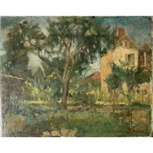 Toile marouflée sur bois paysage très impressionniste