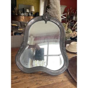 Full-length Mirror With Solid Silver Trim, Hallmarked "minerne"