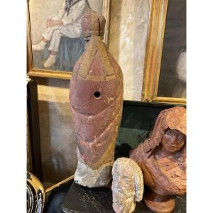 Statue XVIEME RESTE DE POLYCHROMIE haut87cm