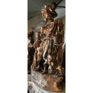 Saint Roch XVIIIE Bois polychrome