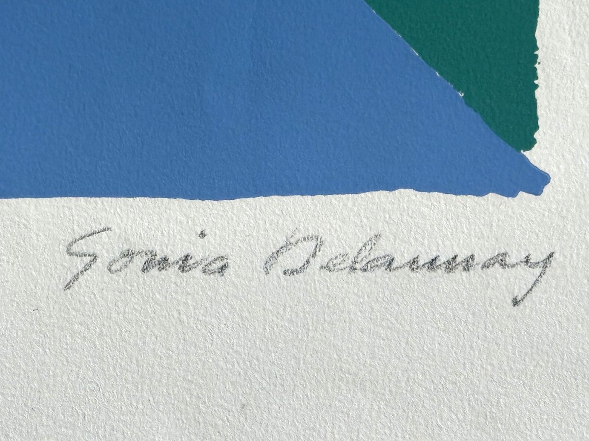 Sonia Delaunay, 1885 Ukraine - 1979 Paris, France, Composition With Triangles In Color-photo-2