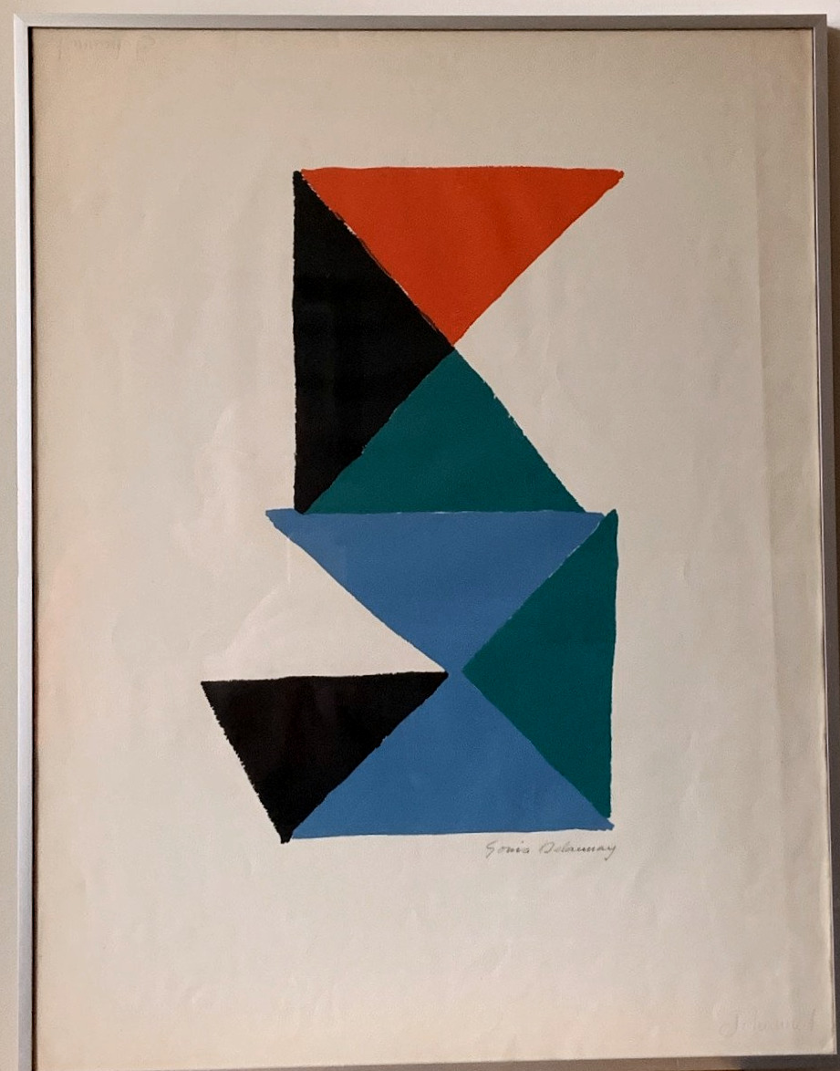 Sonia Delaunay, 1885 Ukraine - 1979 Paris, France, Composition With Triangles In Color-photo-3