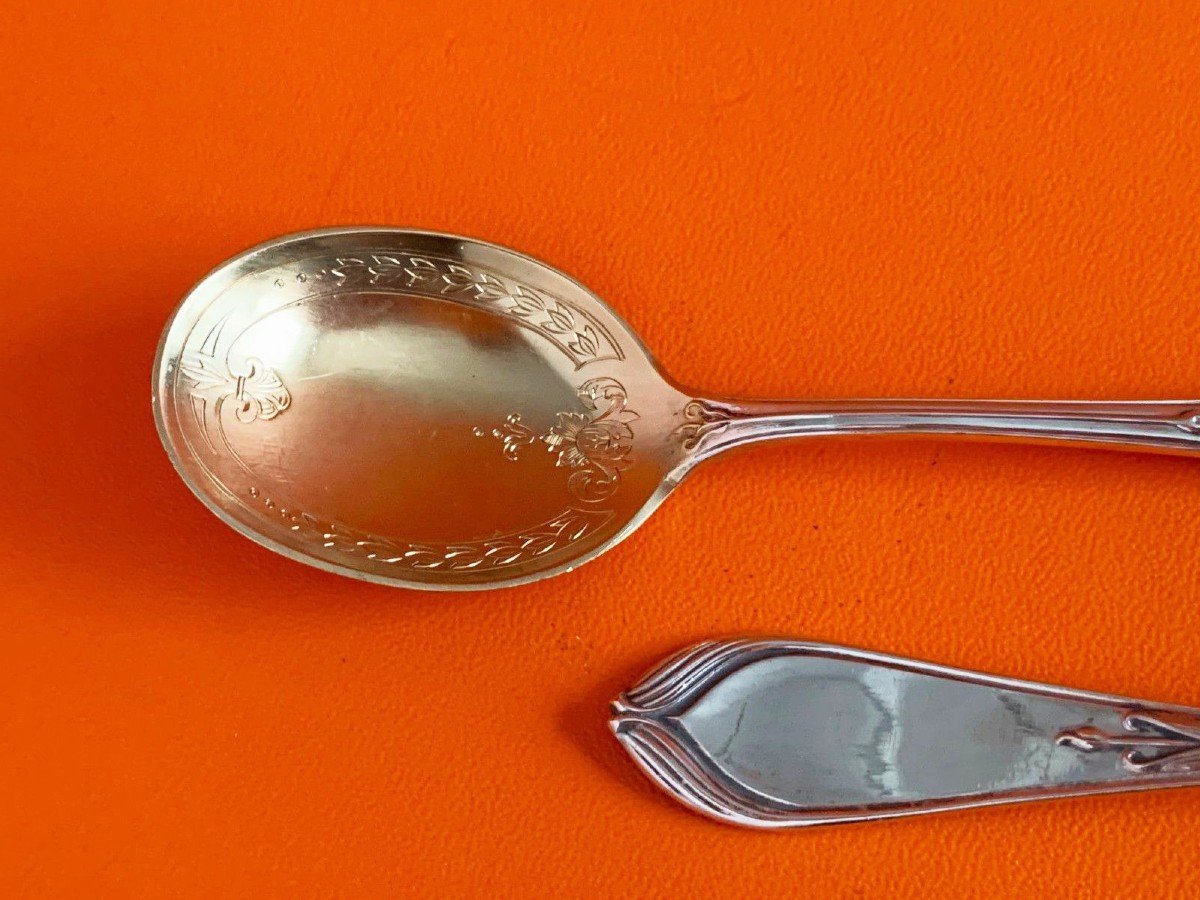  Koch & Bergfeld Bremen, Couverts En Argent 800, Cuillère à Glace Lys De Brême-photo-3