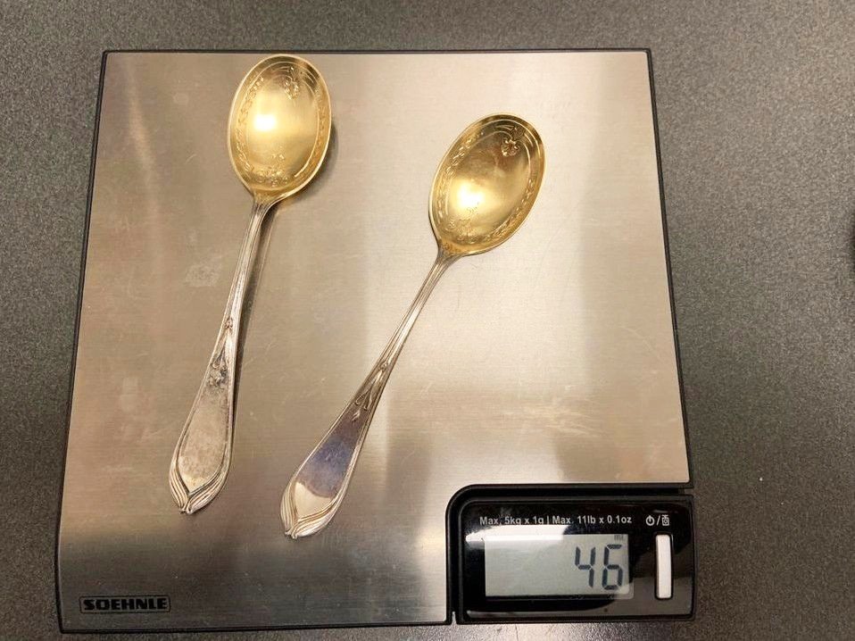  Koch & Bergfeld Bremen, Couverts En Argent 800, Cuillère à Glace Lys De Brême-photo-4