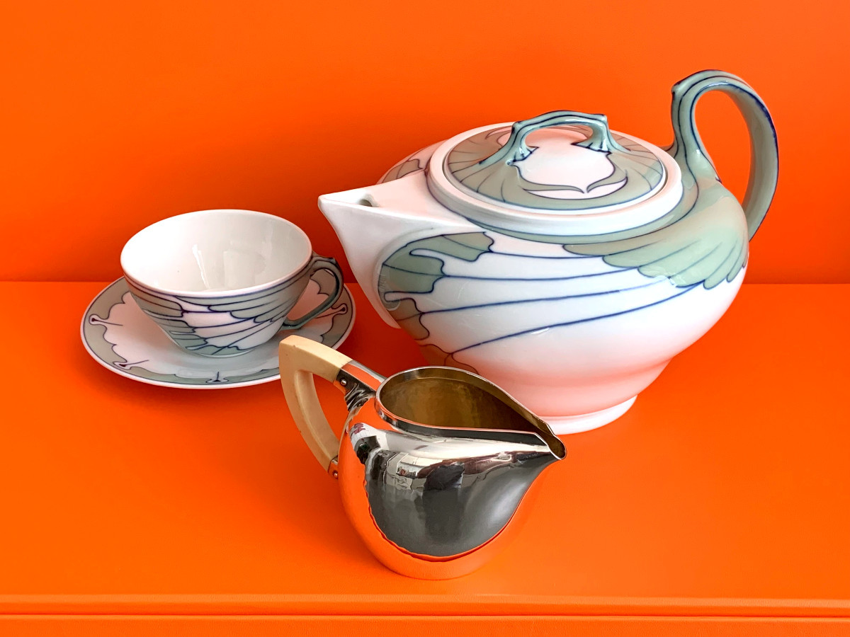Rudolf Hentschel, Teapot With Lid And Two Cups With Saucers-photo-4