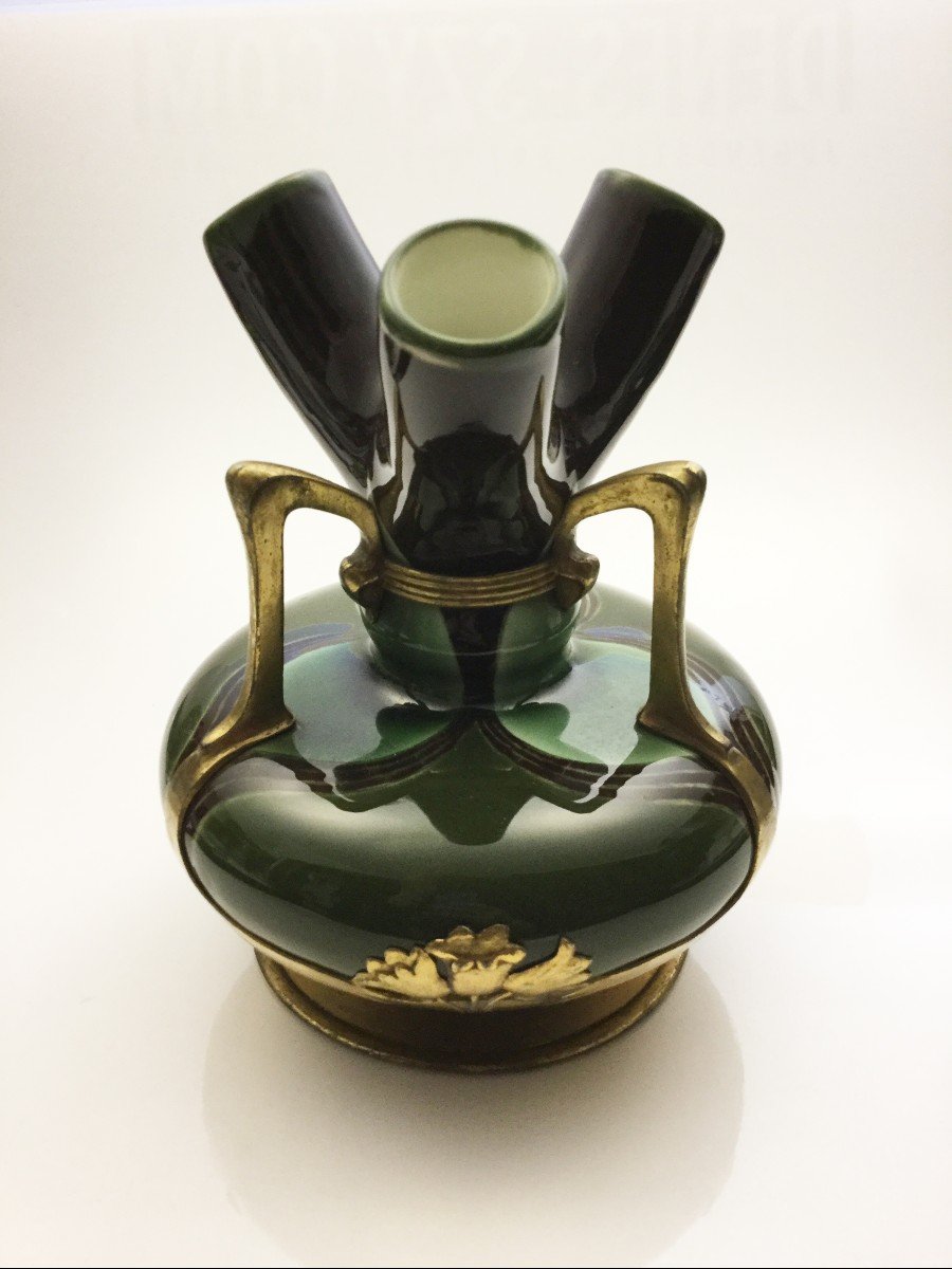 Vase En Céramique Osiris Pewter Zsolnay-photo-2