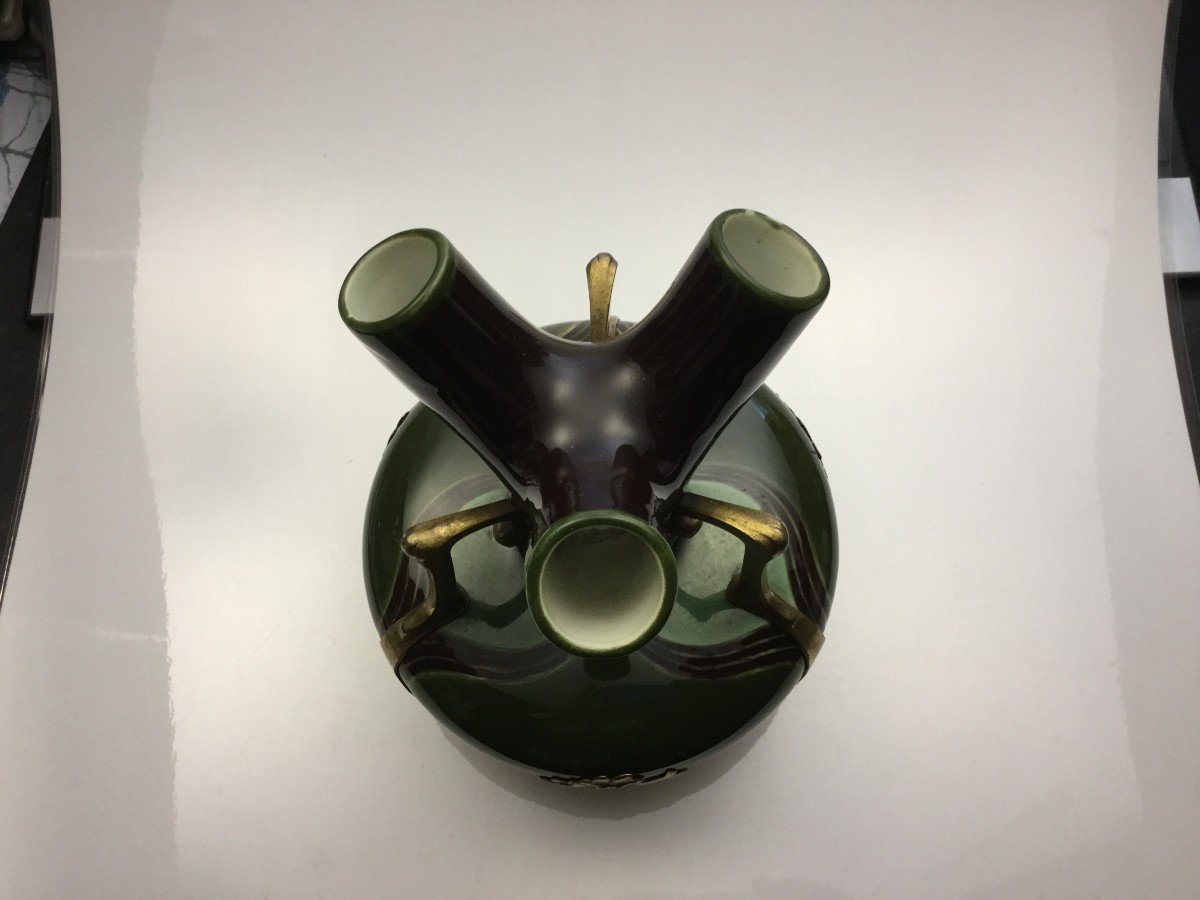 Vase En Céramique Osiris Pewter Zsolnay-photo-1