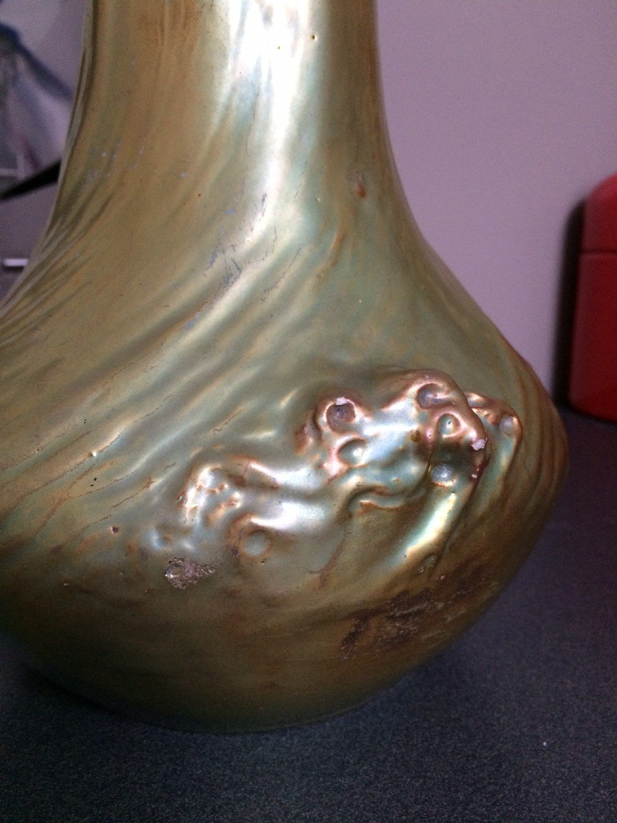 Zsolnay Pecs Hungary Art Nouveau Vase Eozin-photo-2