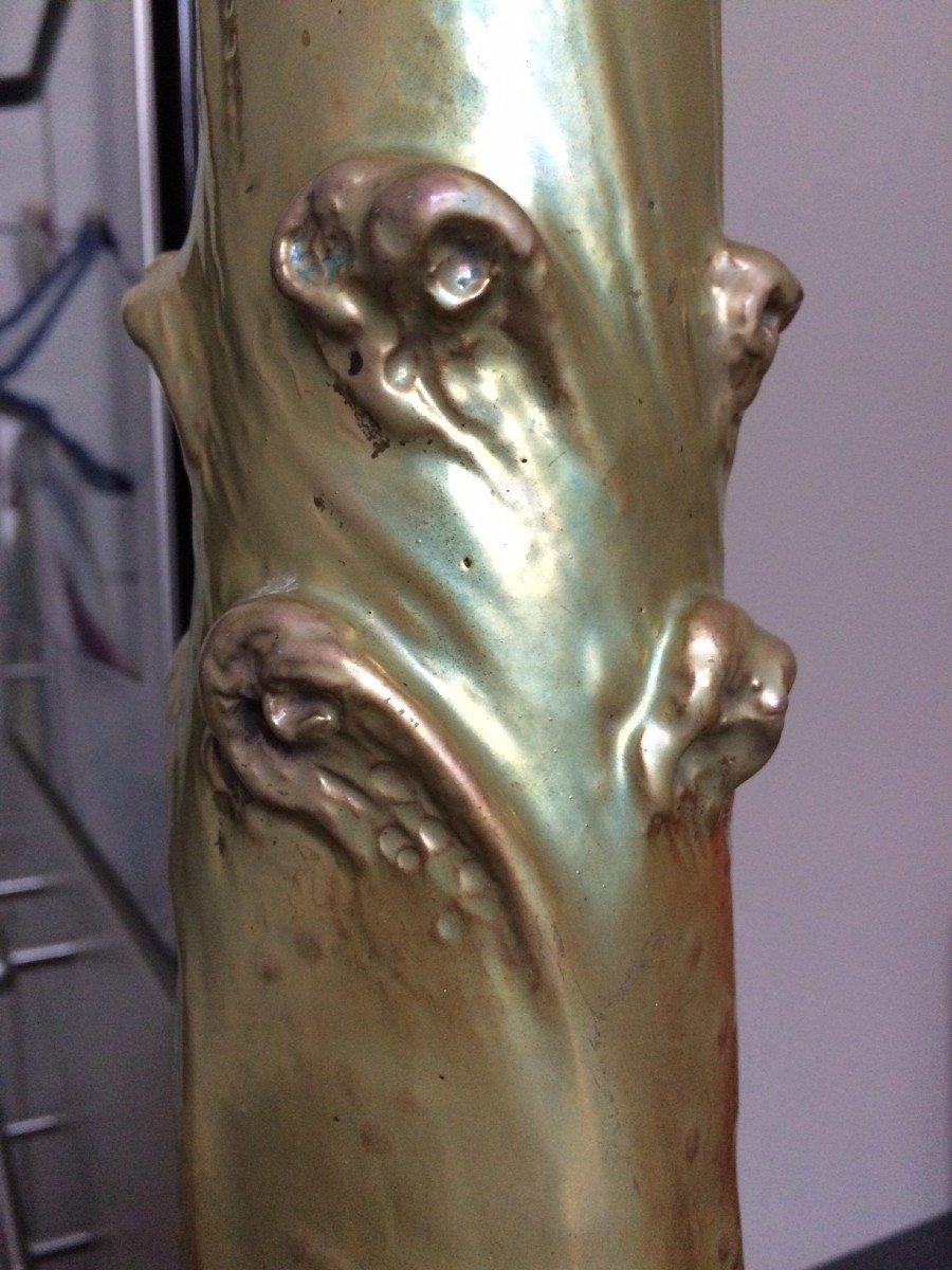 Zsolnay Pecs Hungary Art Nouveau Vase Eozin-photo-4