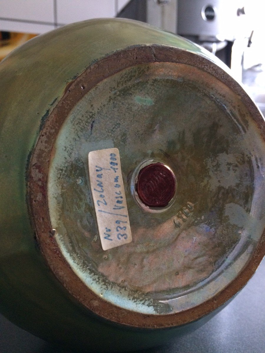 Zsolnay Pecs Hungary Art Nouveau Vase Eozin-photo-2