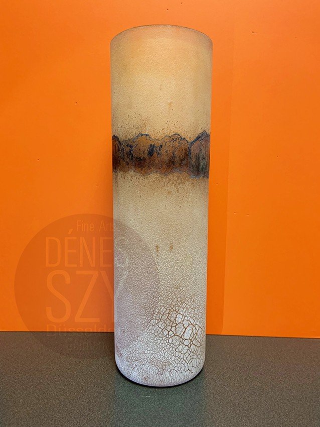 Scavo, Vase En Verre Cylindrique De Barbini, Murano, Italie