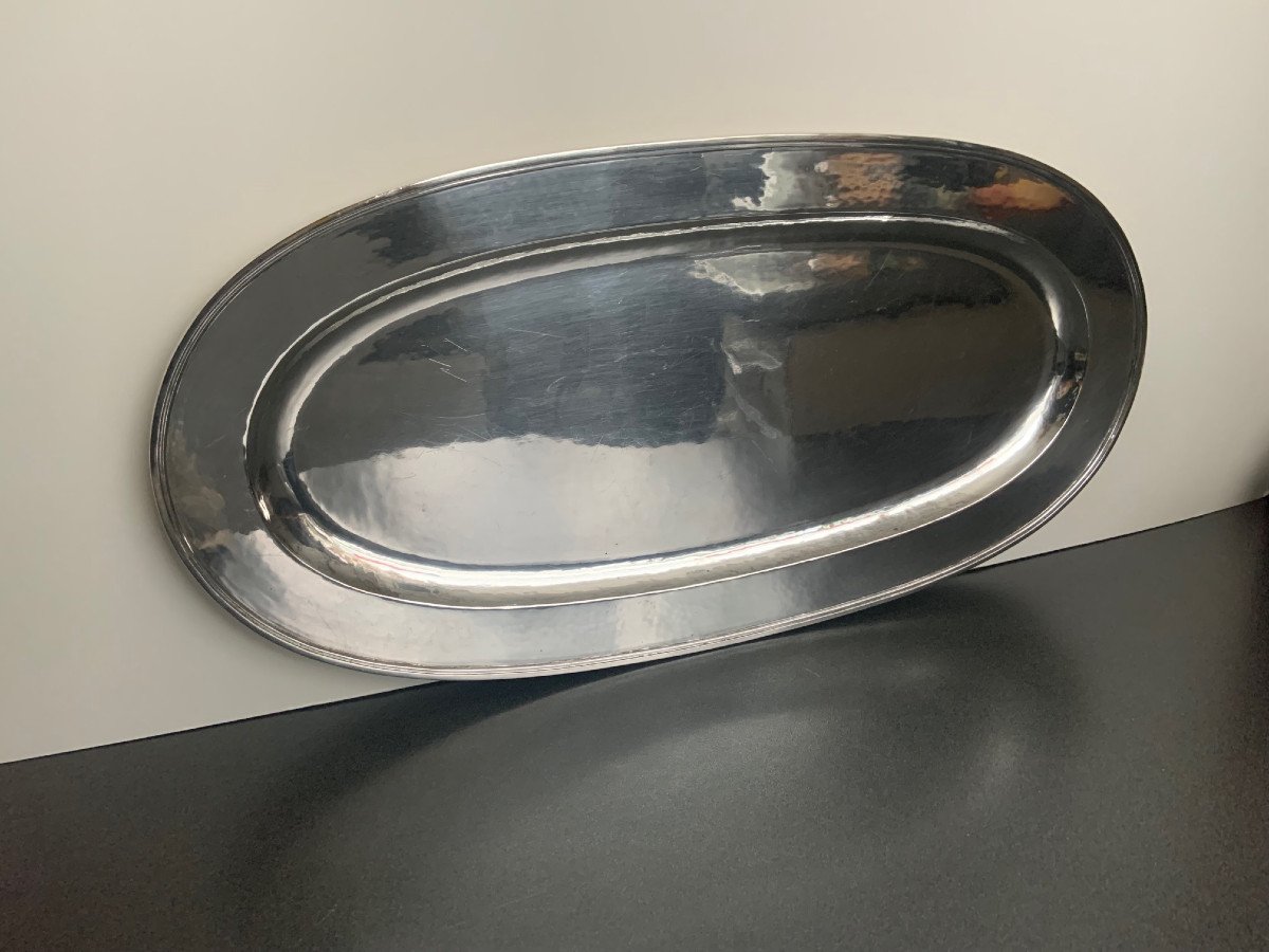 Art Déco Plat De Service, Coupe, Purement Artisanal, Argent 800, Gumbel Et Co.#516 ? Heilbronn -photo-2