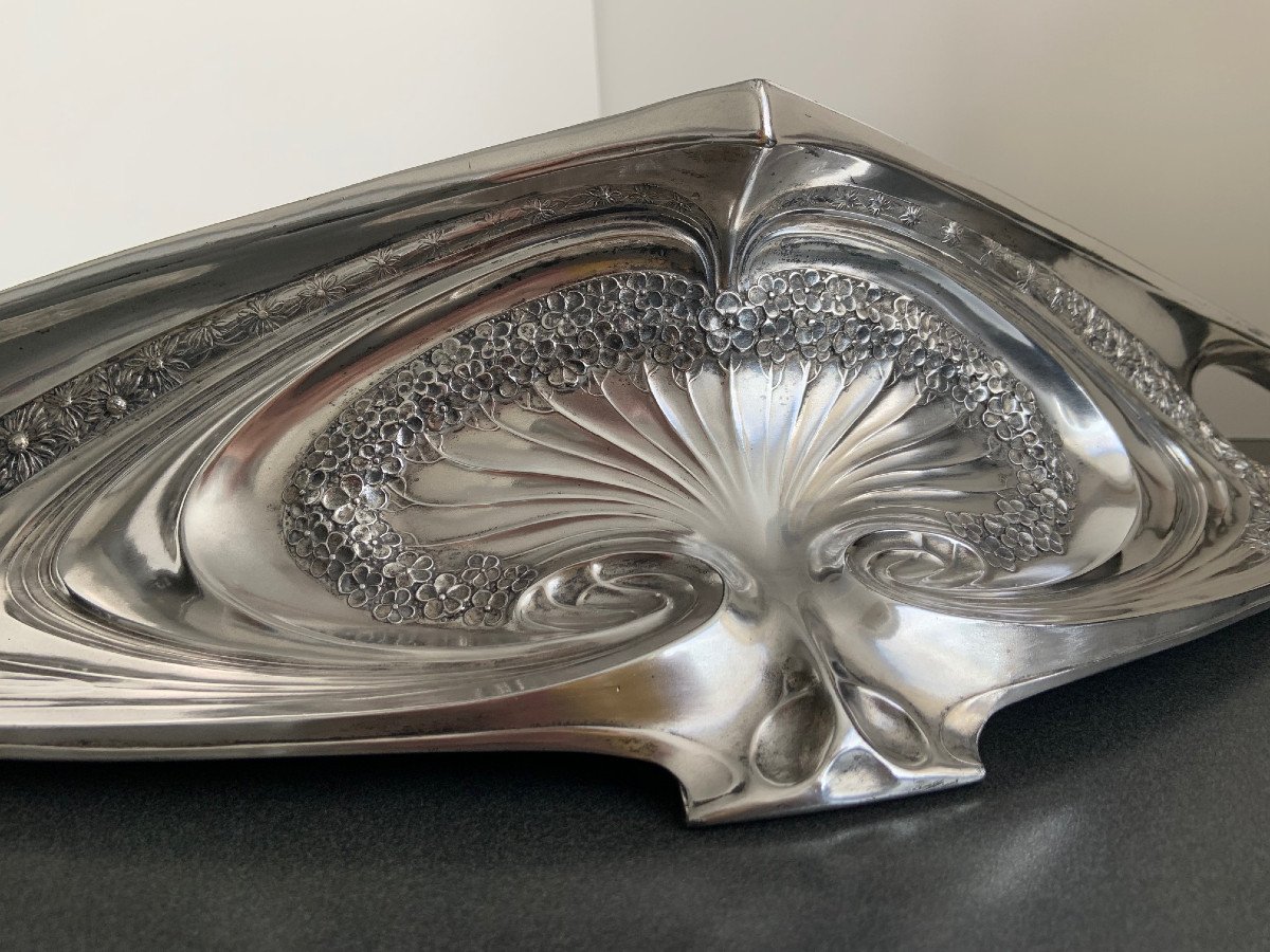 Urania, Gallia, Britannia Metal XXl Elegant French Art Nouveau Planter, Jardiniere Circa 1900-photo-1