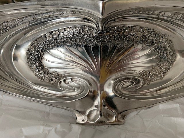 Urania, Gallia, Britannia Metal XXl Elegant French Art Nouveau Planter, Jardiniere Circa 1900-photo-5