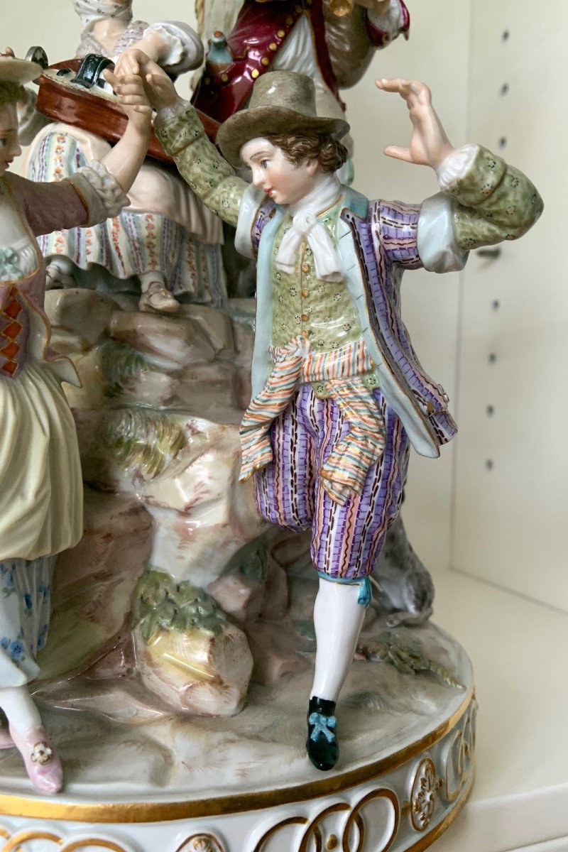 Large Group Of Meissen Porcelain Figurines “gärtnergruppe Am Baum”, Thanksgiving-photo-1