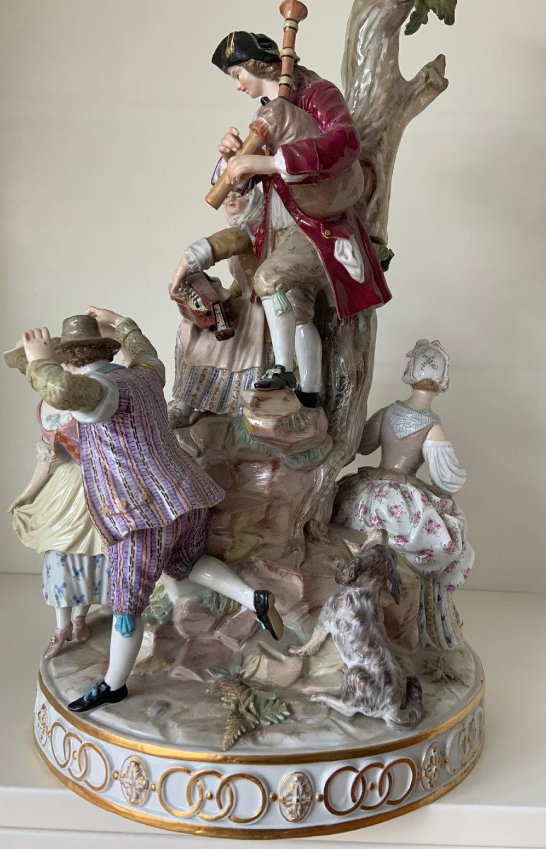 Large Group Of Meissen Porcelain Figurines “gärtnergruppe Am Baum”, Thanksgiving-photo-4