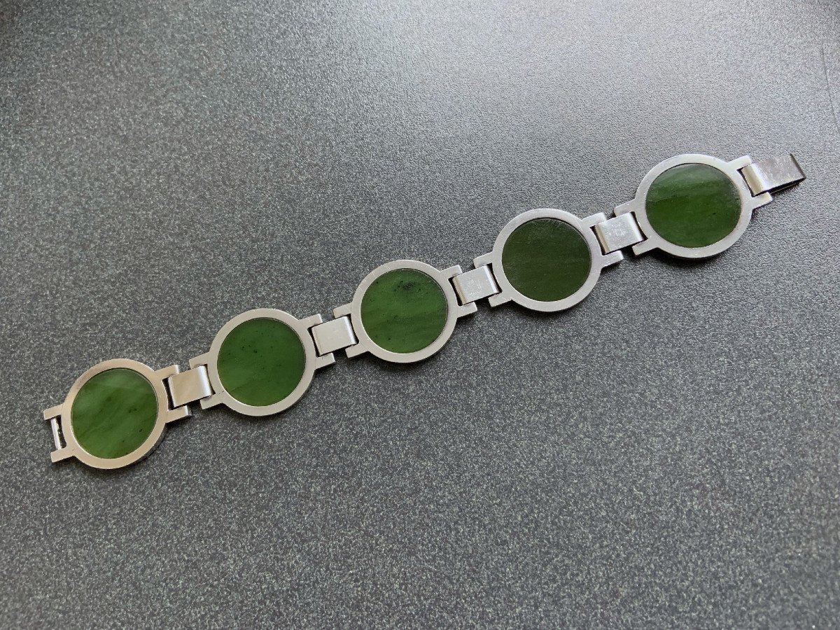 Bijoux, Bijoux d'Artiste, Bijoux De Designer Argent Jade, Thomas Dawo, Duesseldorf Allemag 1960-photo-1