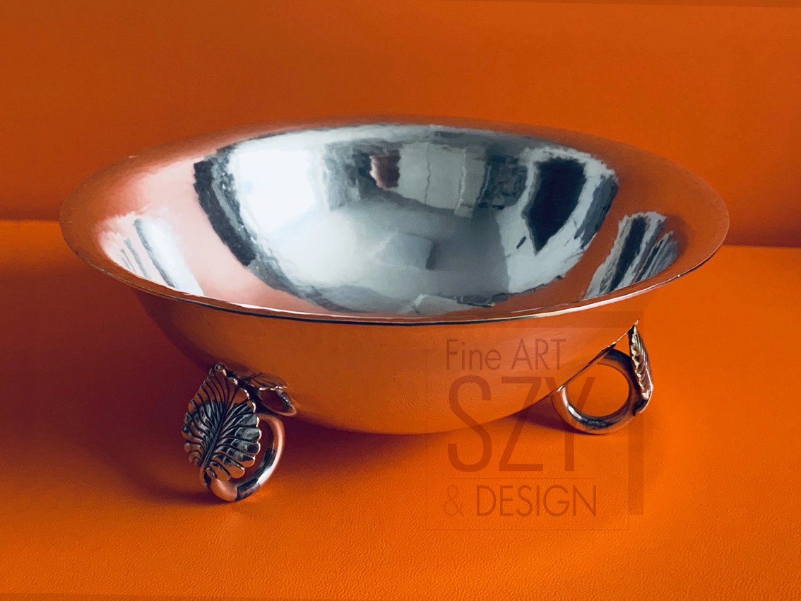 Paula Straus, Art Deco Silver Bowl, 835/000 By Peter Bruckmann And Sons Heilbronn Germany