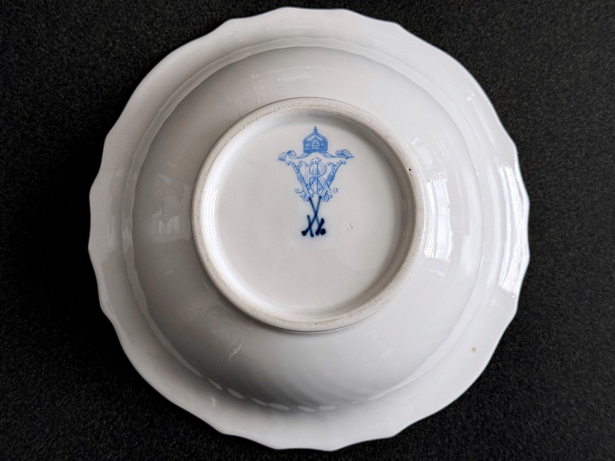 Porcelaine de Meissen, « Neubrandenstein », Kaiser Wilhelm II, vers 1900 Rare coupe / bol / jat-photo-3