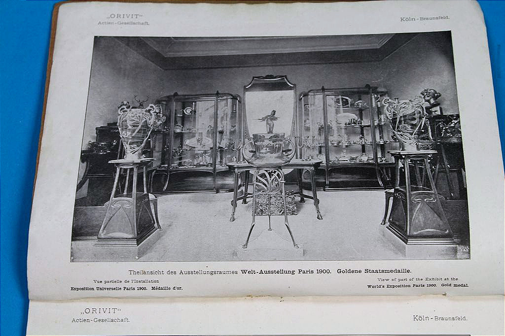 Orivit Metal, Pewter Partially Gilded, Burnished, Designed By Coudray, Art Nouveau Planter 1904-photo-6