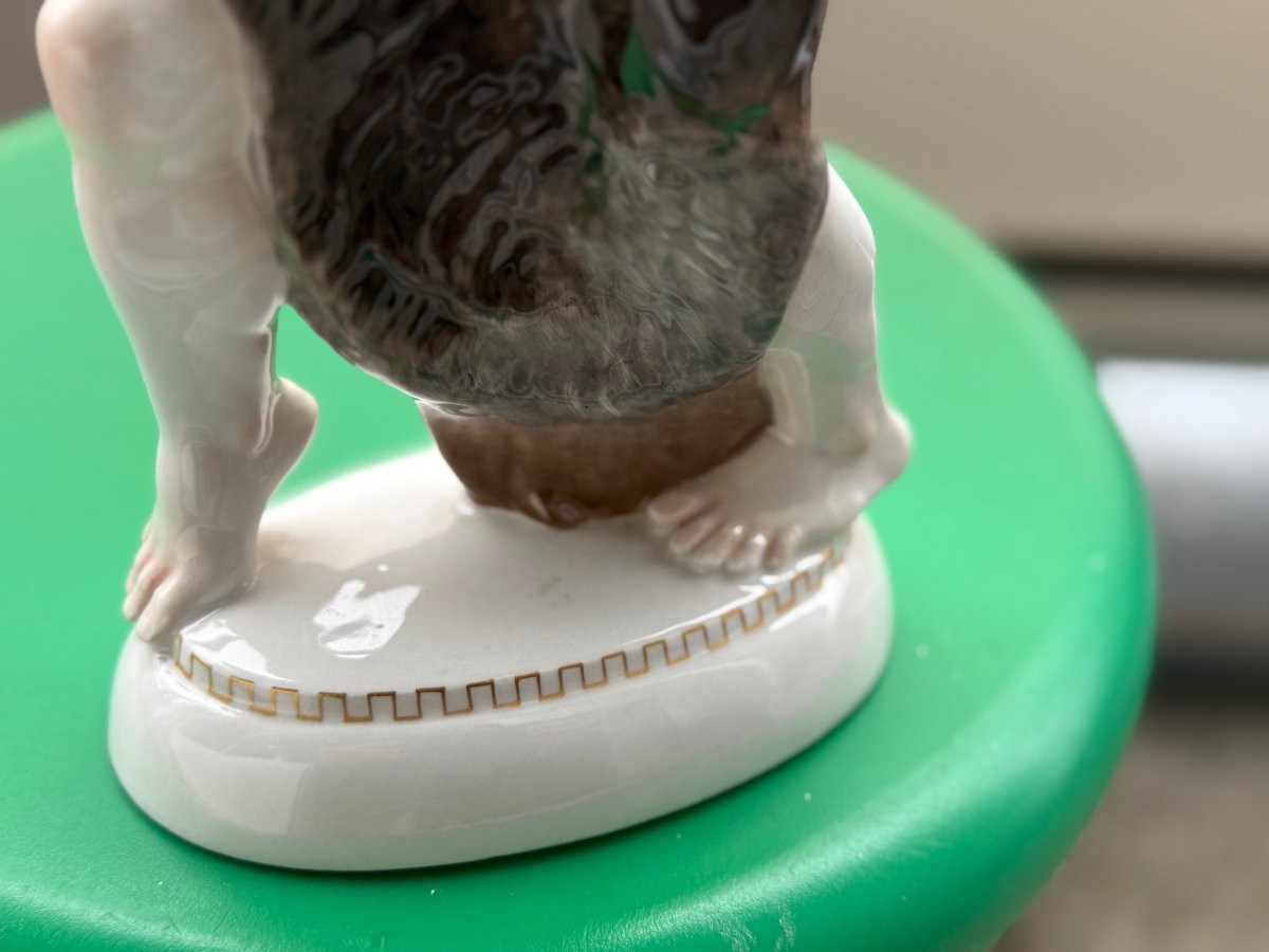 Kpm Berlin. Arab With Bagpipes From The Wedding Procession. Porcelain Figure After A 1905 Model.-photo-1