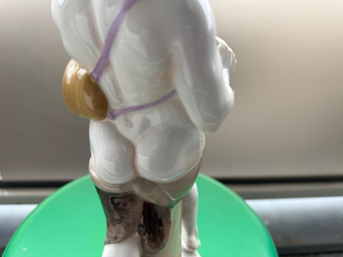 Kpm Berlin. Arab With Bagpipes From The Wedding Procession. Porcelain Figure After A 1905 Model.-photo-3