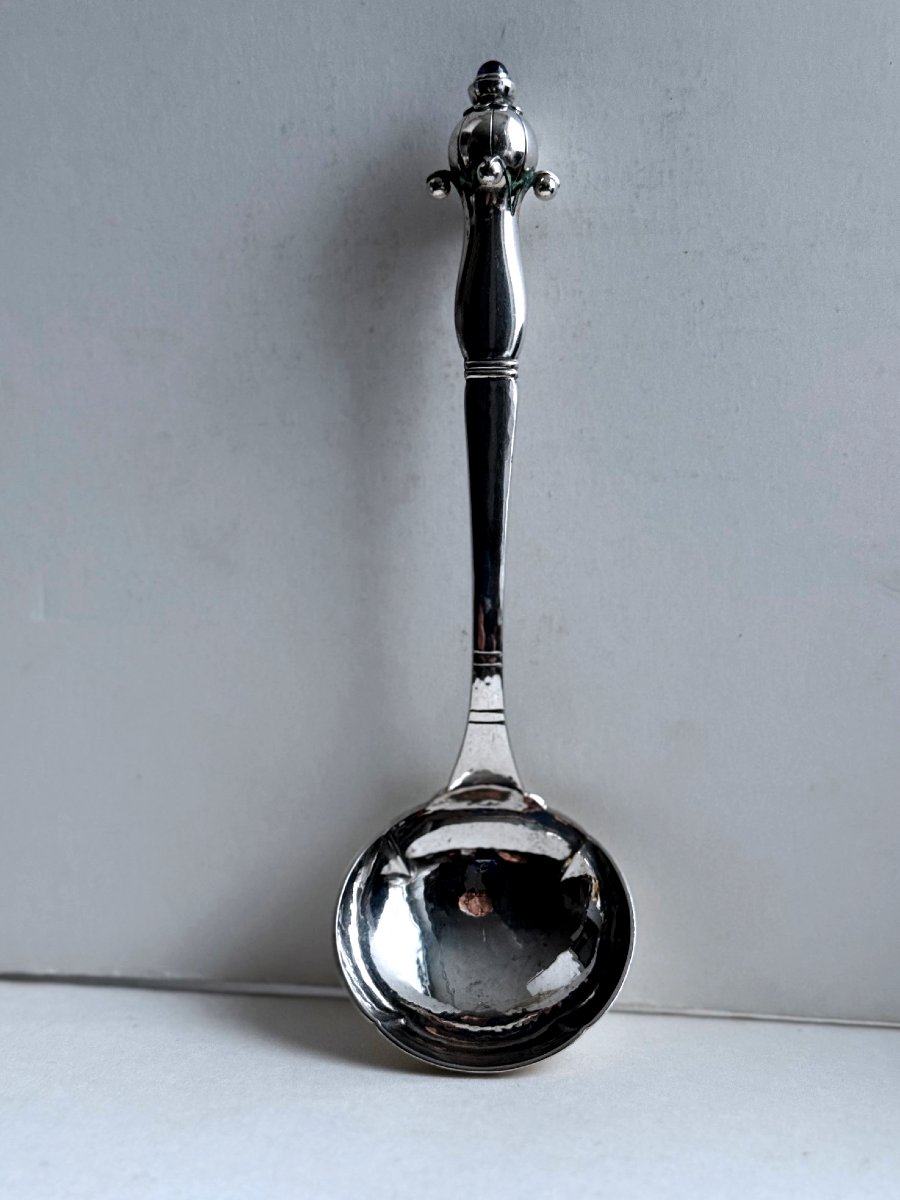 Grann & Laglye Copenhague 1929 couverts en argent surmontés d’une améthyste violette Argent 826-photo-3