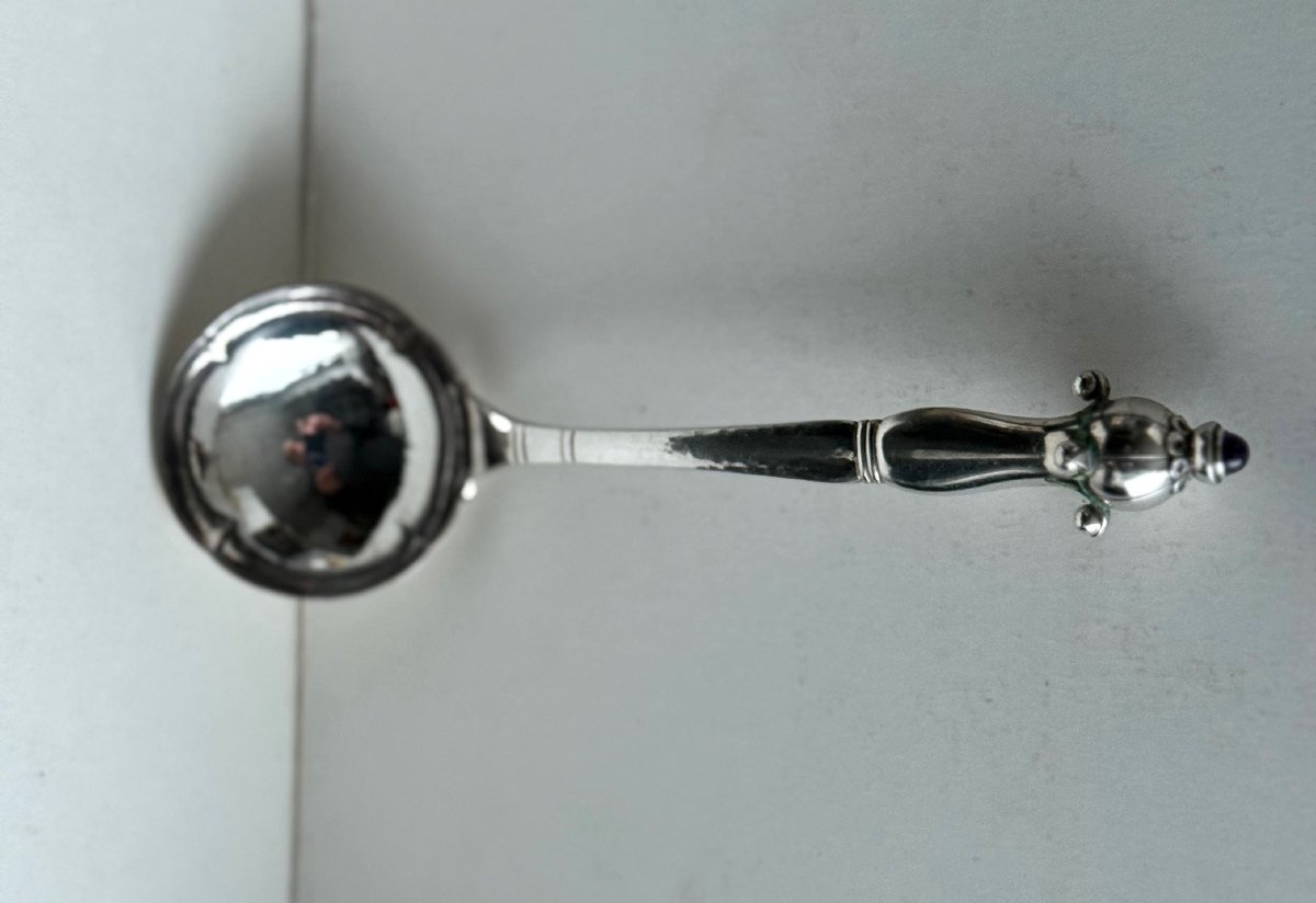 Grann & Laglye Copenhague 1929 couverts en argent surmontés d’une améthyste violette Argent 826-photo-4