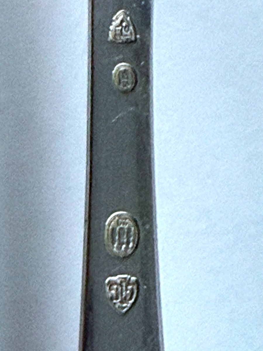 Grann & Laglye Copenhague 1929 couverts en argent surmontés d’une améthyste violette Argent 826-photo-1