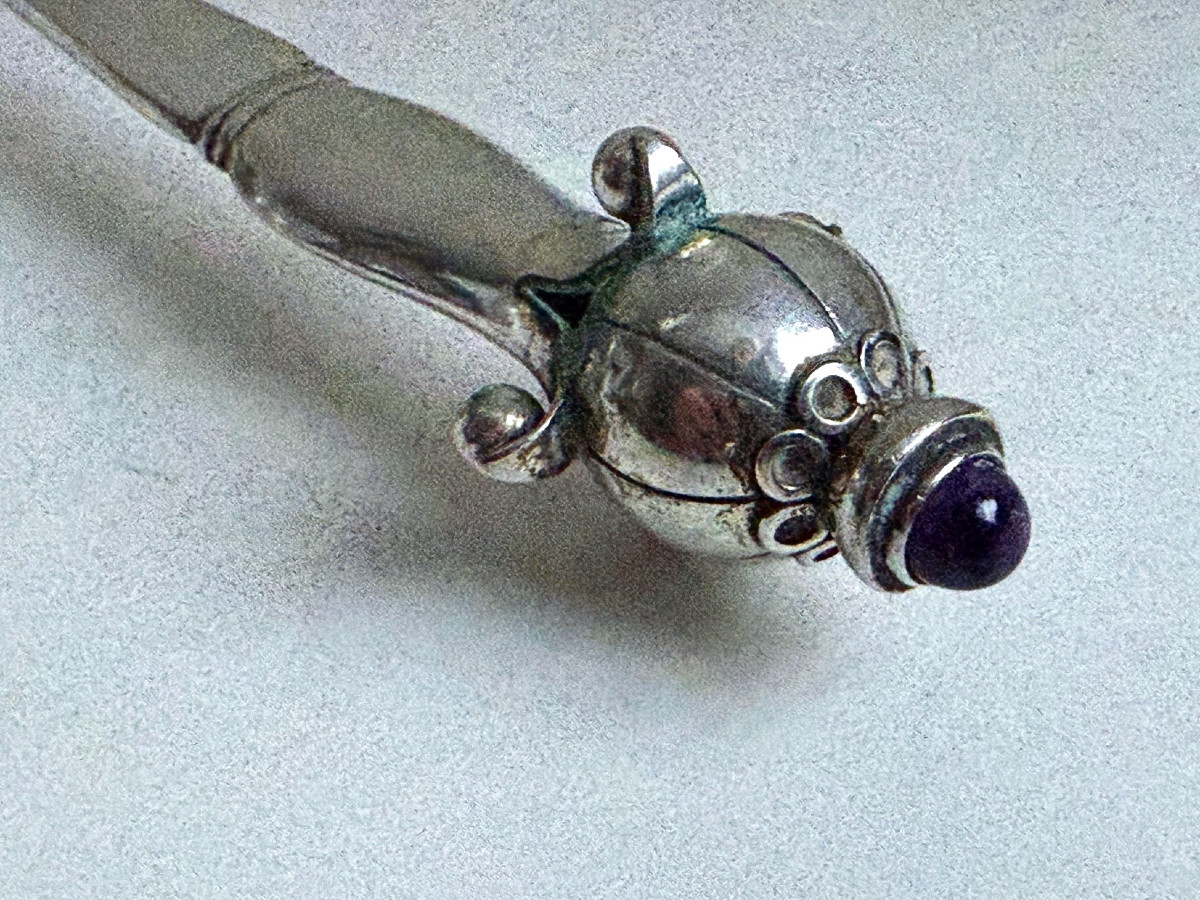 Grann & Laglye Copenhague 1929 couverts en argent surmontés d’une améthyste violette Argent 826