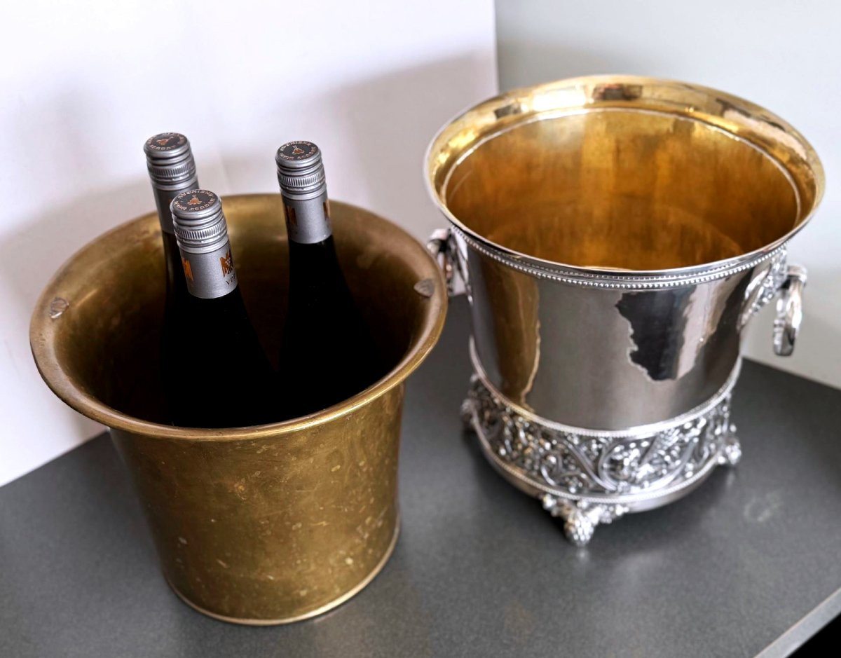 Important rafraîchissoir à champagne ou à vin par Peter Bruckmann & Söhne, Heilbronn, vers 1900-photo-6