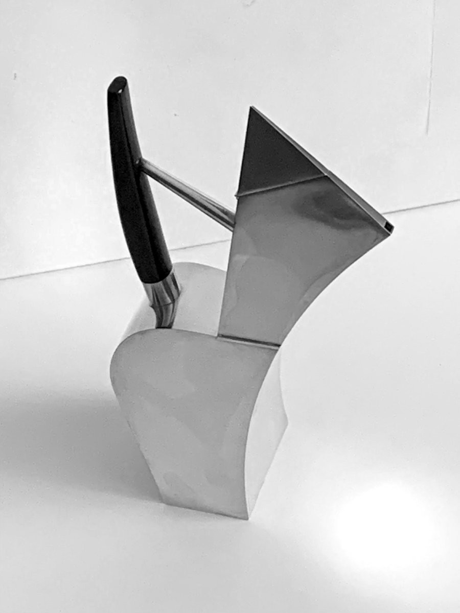 Frederick A. Miller, Mocha Pot, Modern 925 Silver Coffee Pot, United States, 20th Century-photo-3