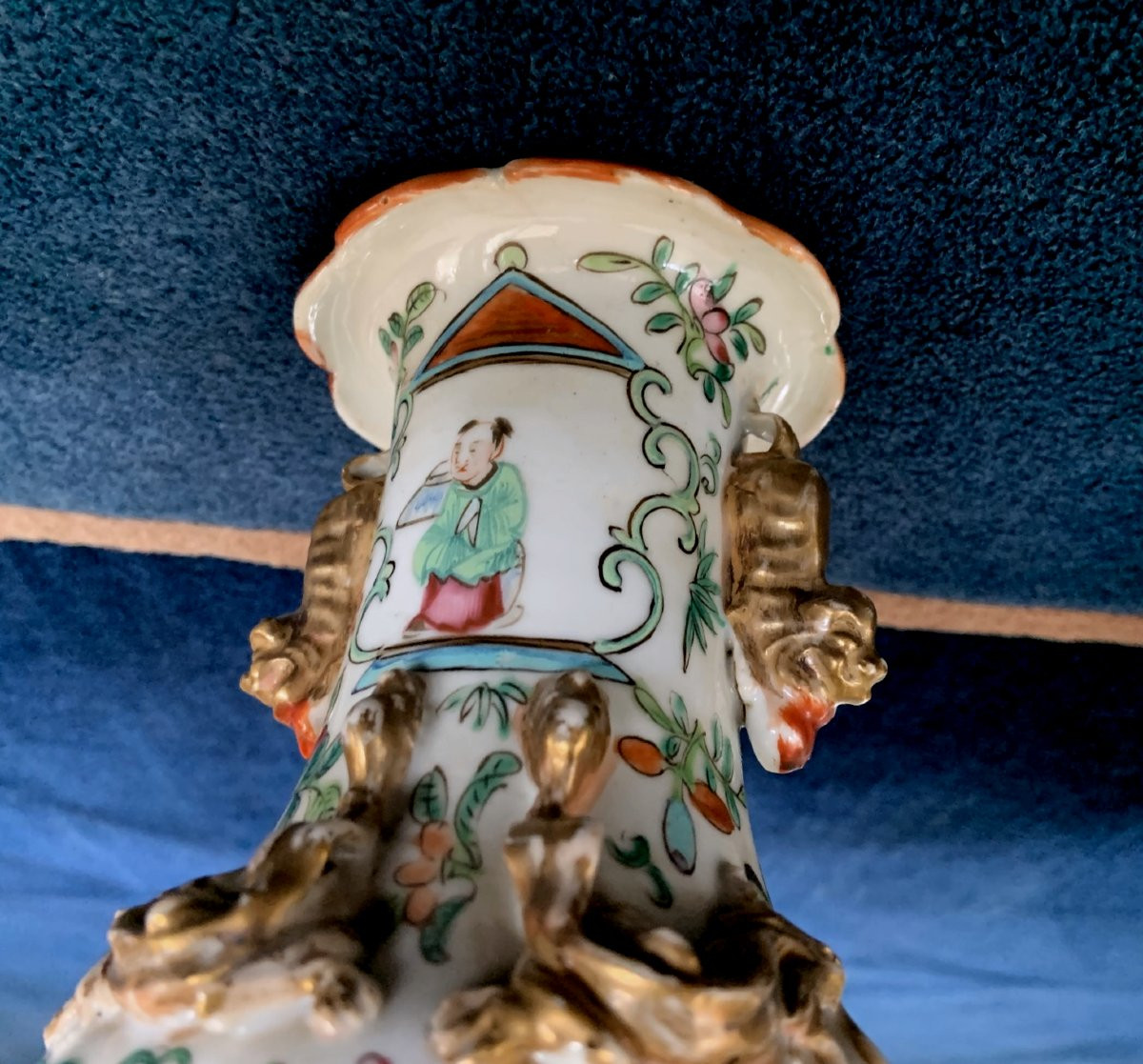 Canton, Chine Paire de vases balustres Émail Famille Rose Dynastie Qing, XIXe siècle  H.24,5 cm-photo-7