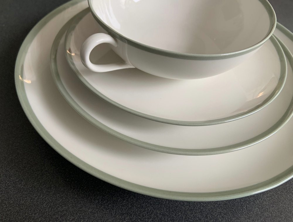 Kpm Berlin Soup Plate Urbino Service With Celadon Rim Design Trude Petri 1931-photo-2