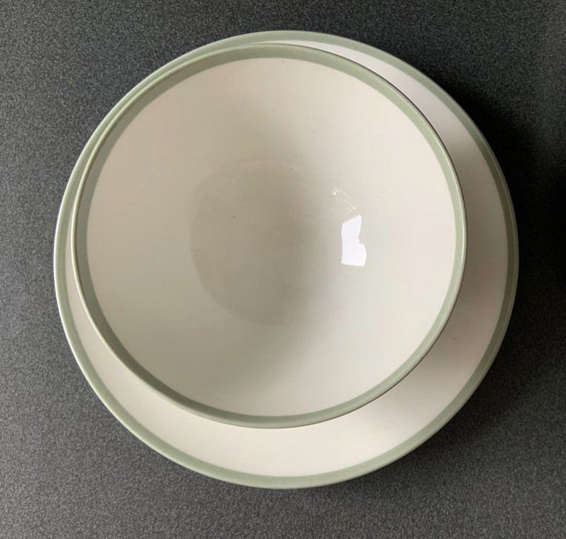 Kpm Berlin Soup Plate Urbino Service With Celadon Rim Design Trude Petri 1931-photo-6