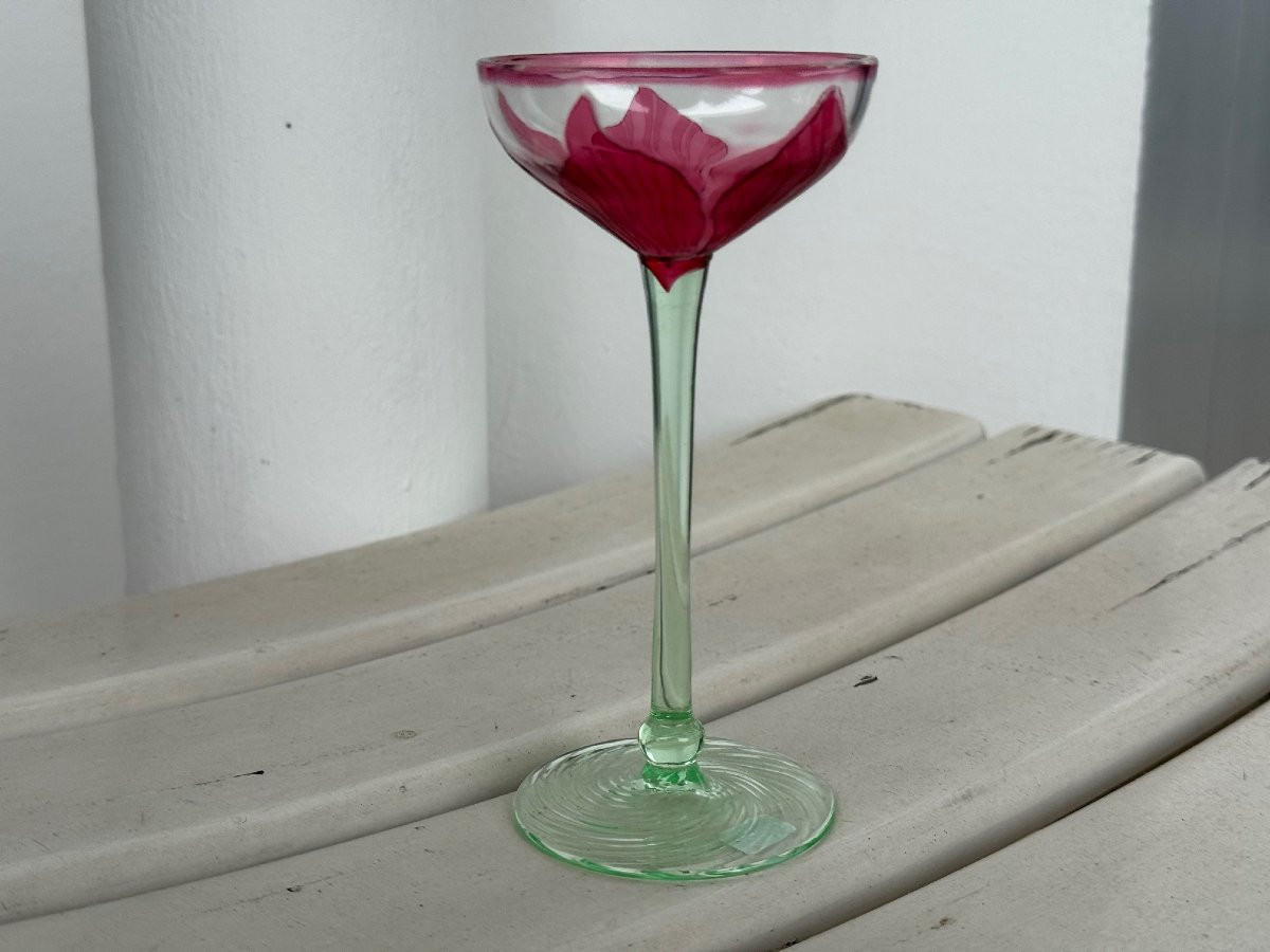 Jugendstil Liqueur Glass, Rheinische Glashütten Ag, Cologne-ehrenfeld, Circa 1900-1905-photo-4
