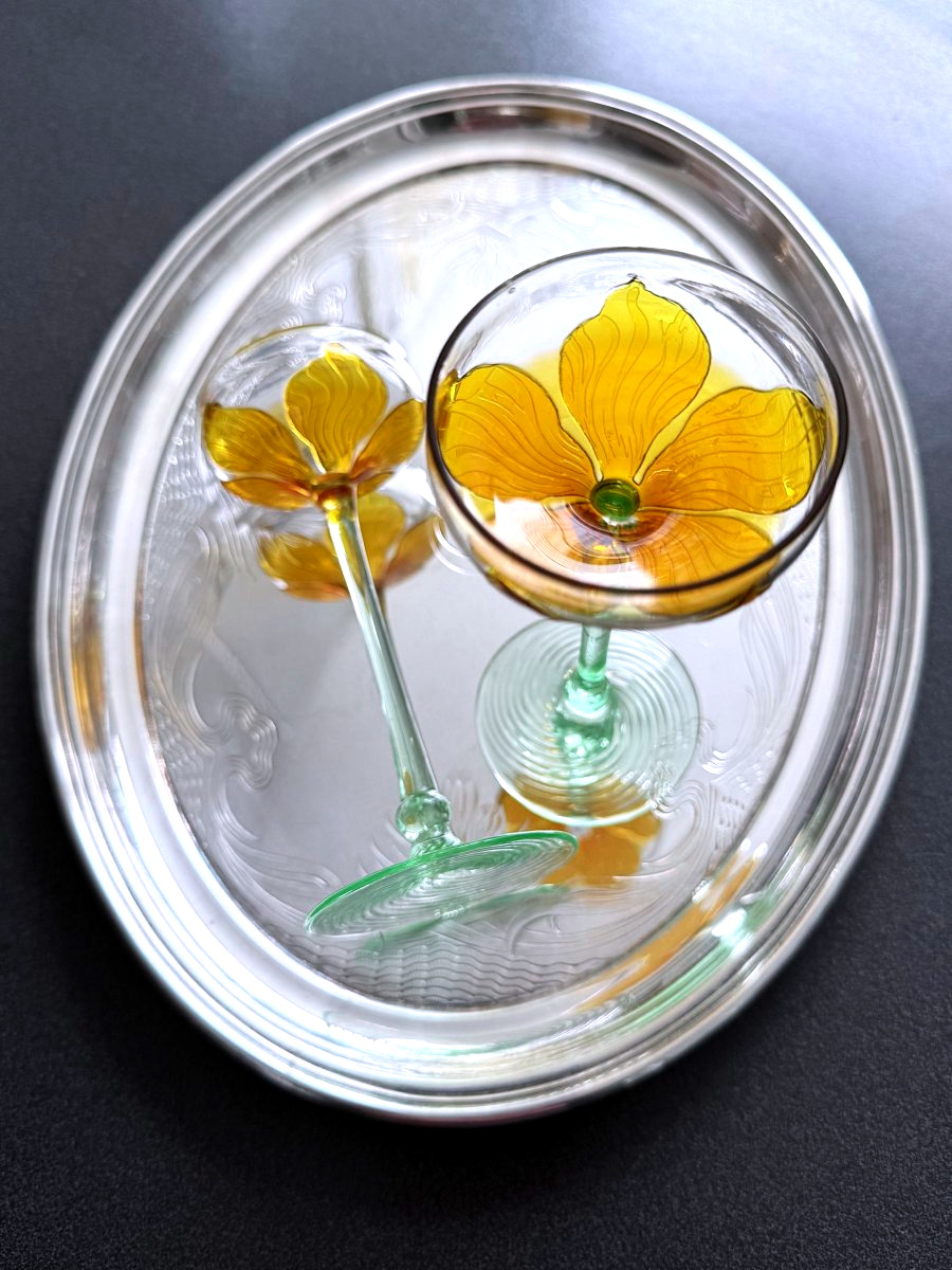 Verre à liqueur Jugendstil, Rheinische Glashütten AG, Cologne-Ehrenfeld, vers 1900-photo-3