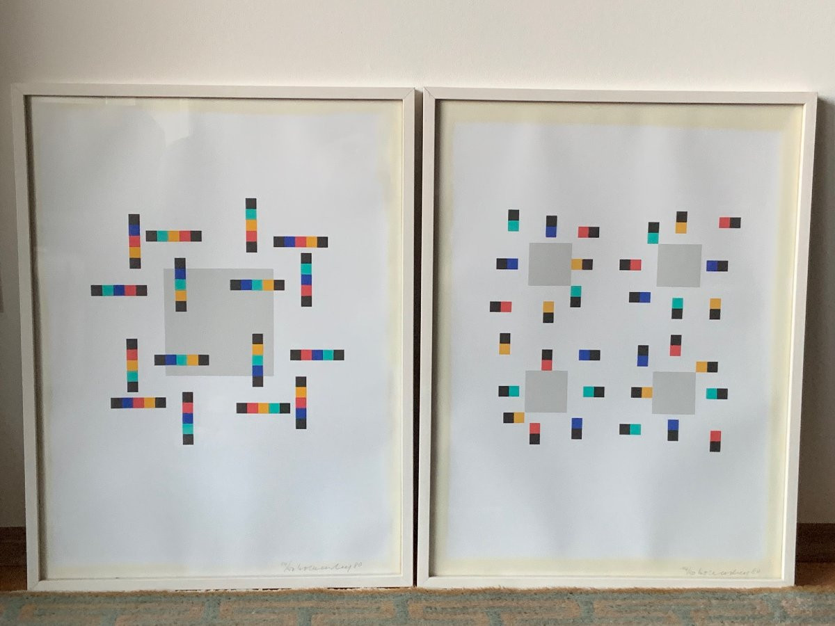Verena Loewensberg (1912-1986) Quatre Variations Autour d'Un Carré, 1980 4 Serigraphs 14/50-photo-4