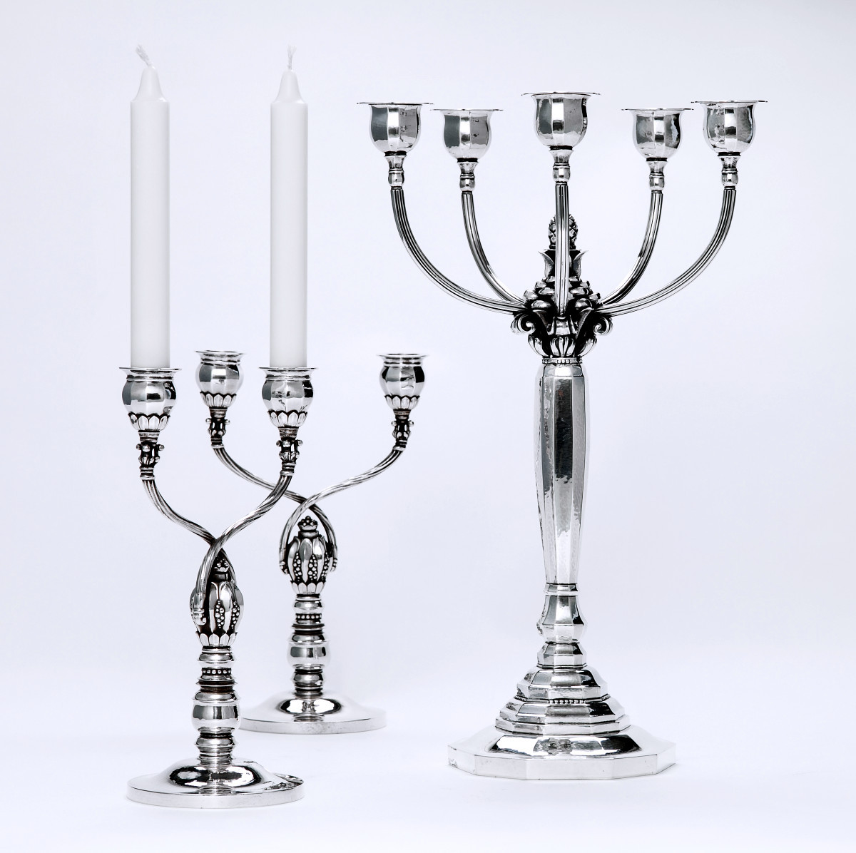 Georg Jensen Candelabra N° 474. Johan Rohde, Sterling Silver, Copenhagen 1925-1932-photo-3