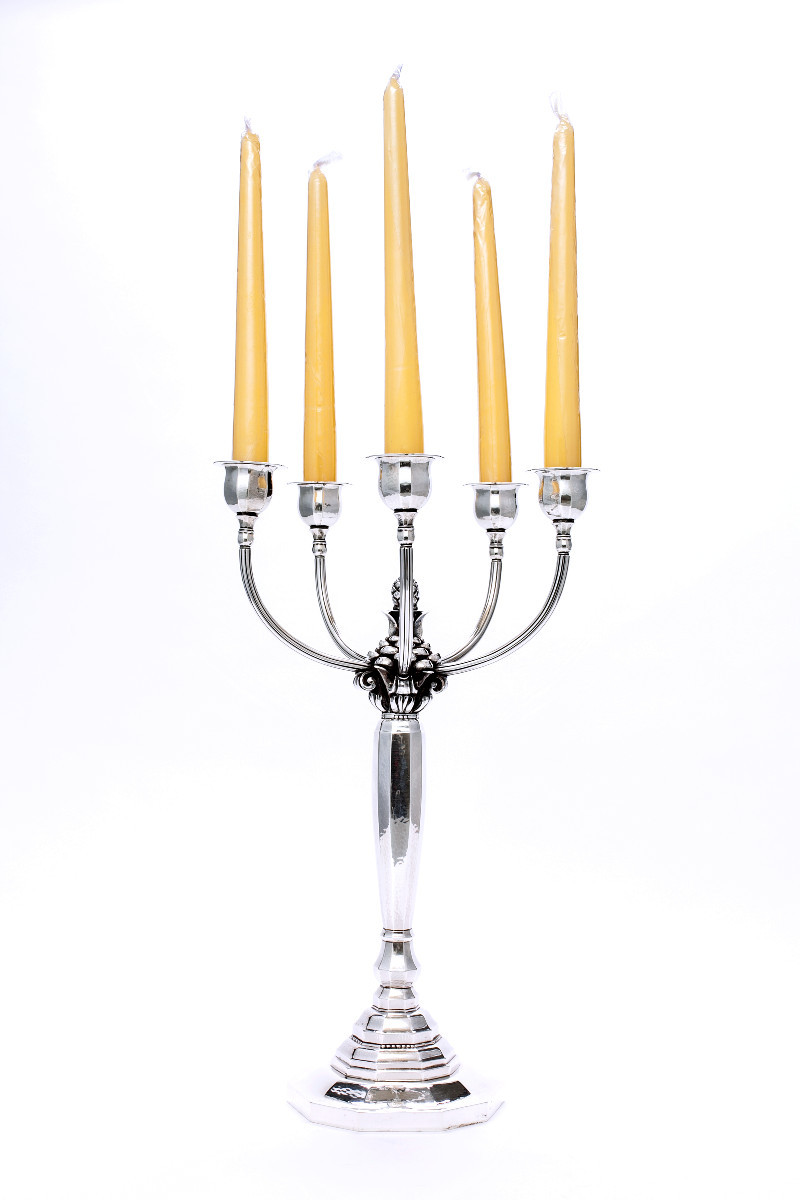 Georg Jensen Candelabra N° 474. Johan Rohde, Sterling Silver, Copenhagen 1925-1932