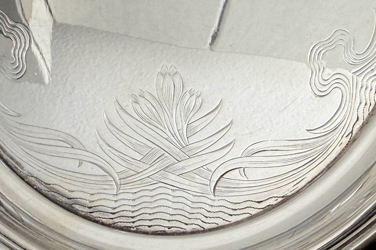 Service en argent Art nouveau · Création Heinrich Vogeler · Plateau, Pot à crème & Sucrier 1903-photo-4