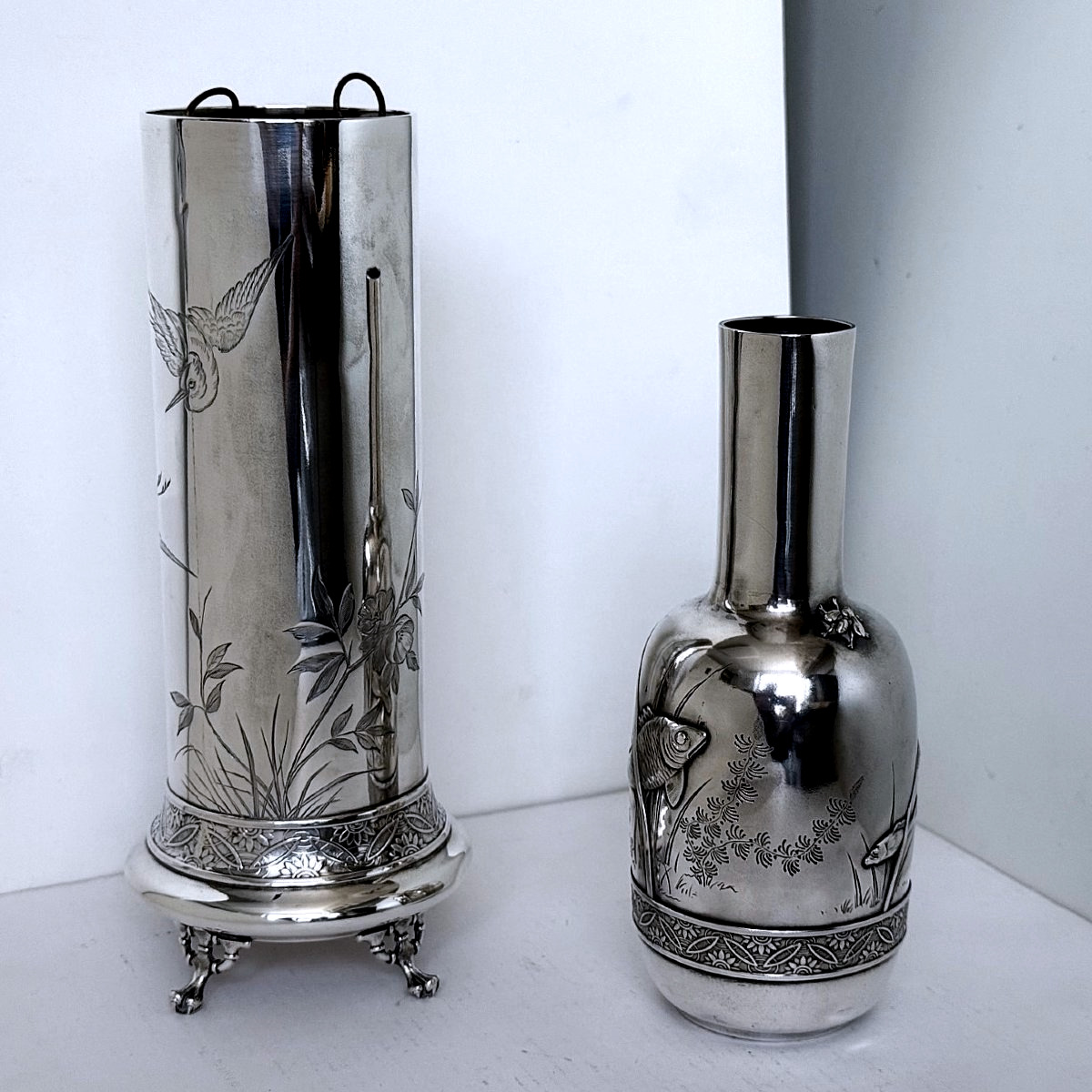 Tiffany & Co. Japanese Silver Vase, Model 1473m, New York Circa 1880-1891-photo-4